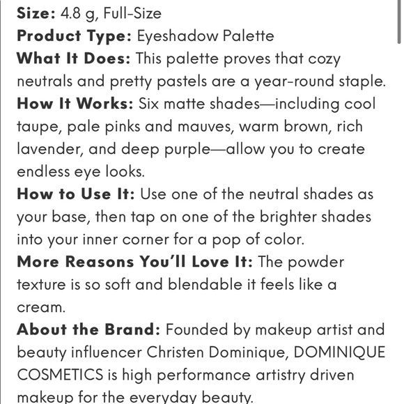 DOMINIQUE COSMETICS Sweater Weather Palette - Picture 3 of 4